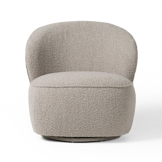Divani Casa Allis - Glam Grey and Black Fabric Swivel Accent Chair | Home Elegance USA