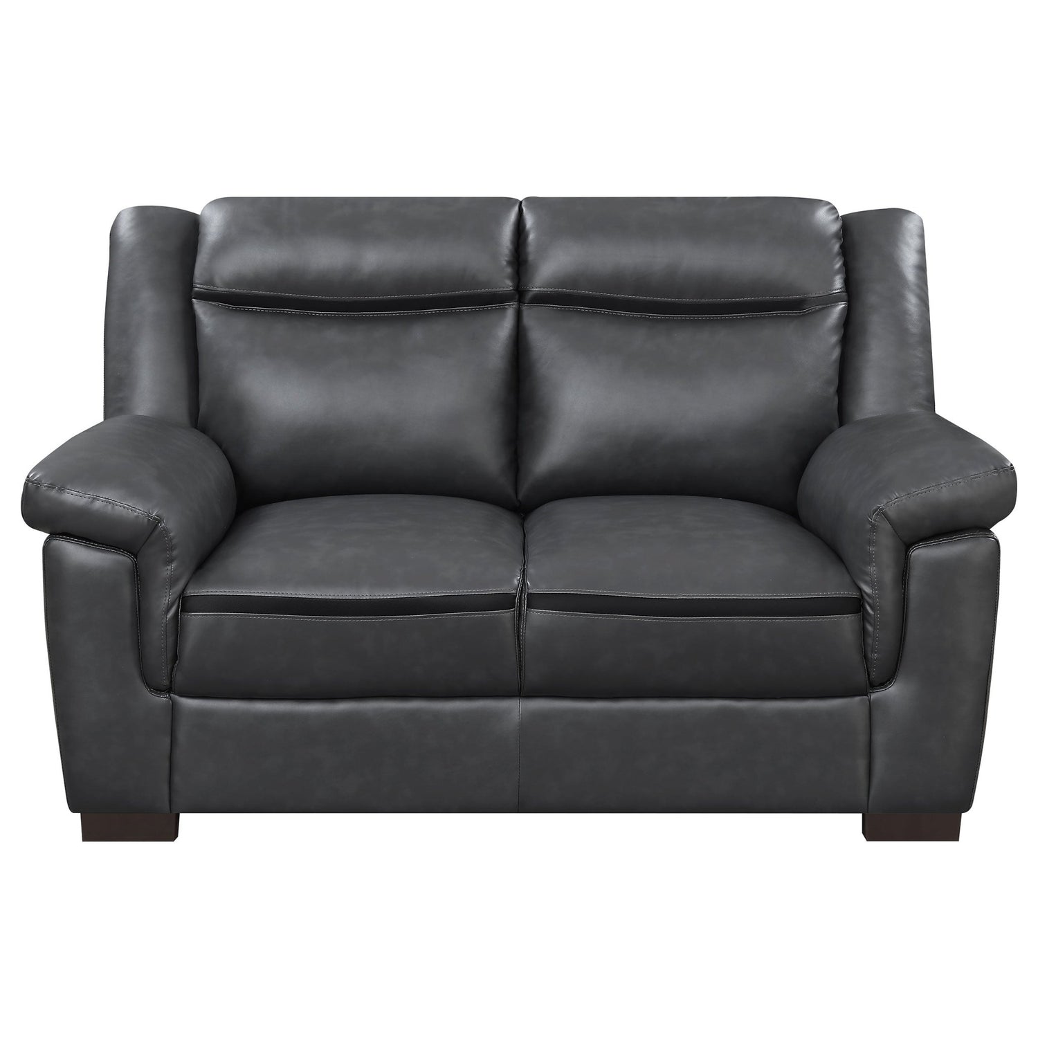 Arabella Pillow Top Upholstered Loveseat Grey | Coaster | Home Elegance USA