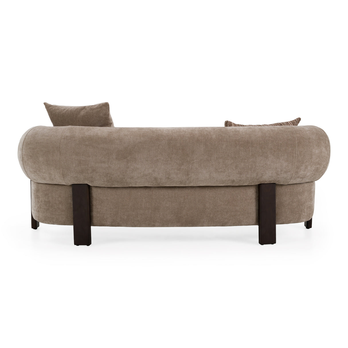 Arnaud - Modern Tan Fabric + Brown Oak Loveseat Sofa - View Image 1