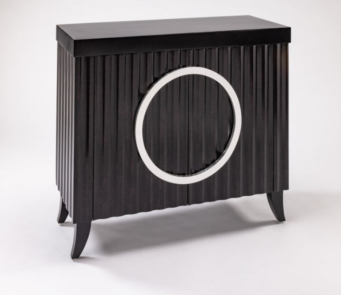 Artmax 4433-S Cabinet with Black Top and Mottled Espresso Finish – Angle View