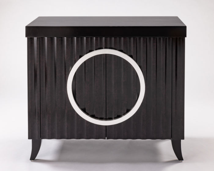 Artmax 4433-S Black and Mottled Espresso Silverleaf Accent Cabinet – Front View