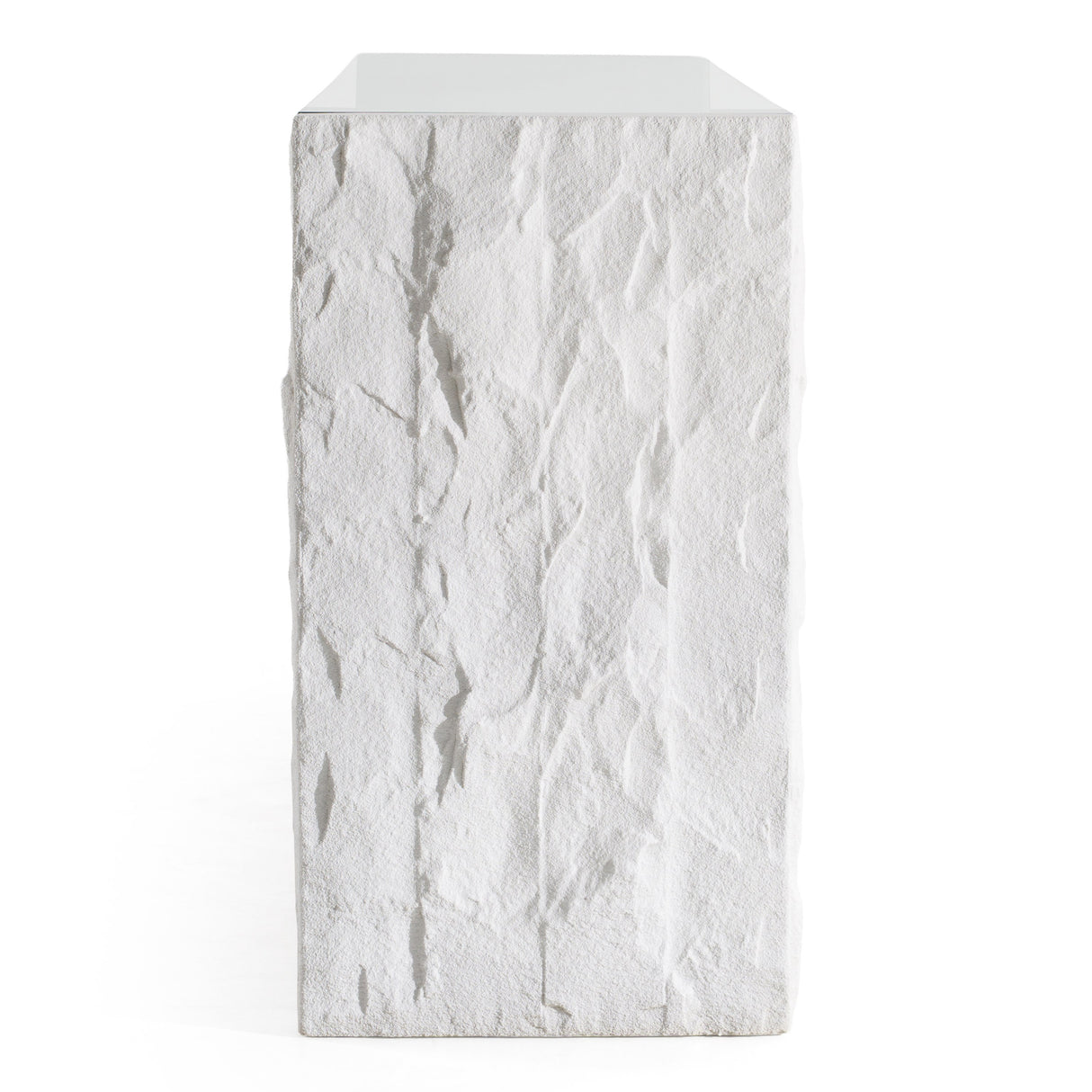 Ashley - Modern Glass + White Fiberglass Buffet - View Image 1