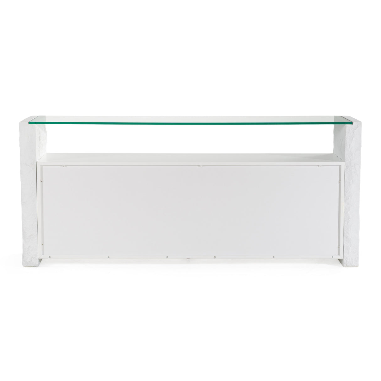 Ashley - Modern Glass + White Fiberglass Buffet - View Image 1