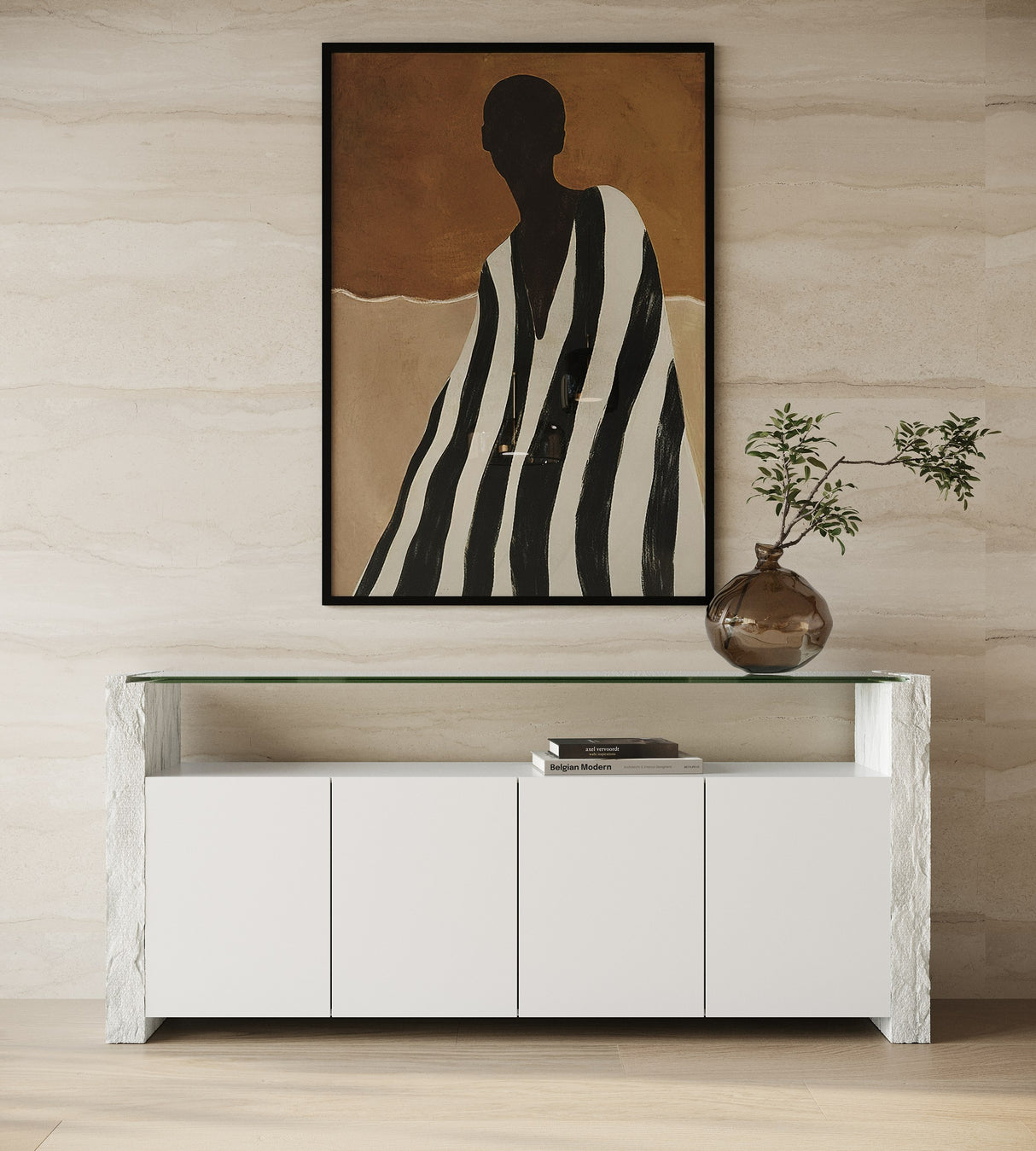 Ashley - Modern Glass + White Fiberglass Buffet - View Image 1