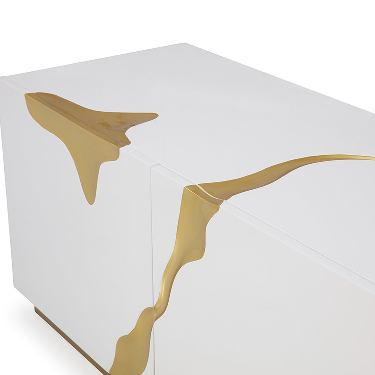 Modrest Aspen Modern White & Gold TV Stand