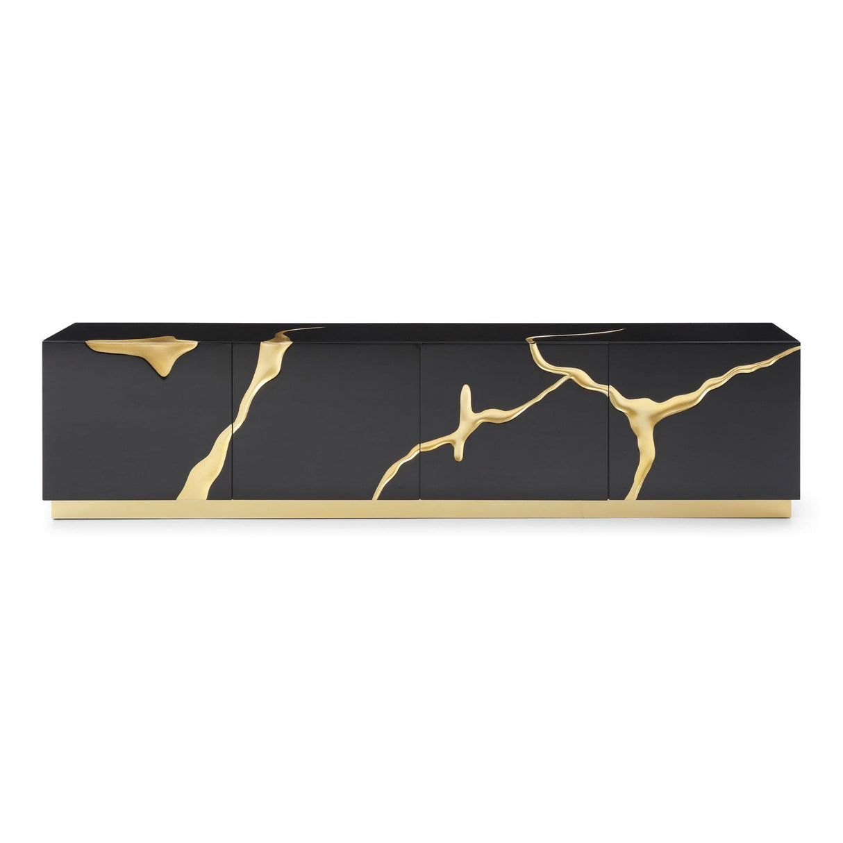 Modrest Aspen - Modern Black & Gold TV Stand