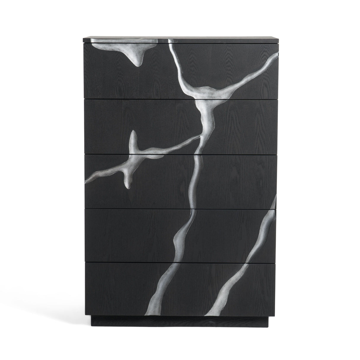 Modrest Aspen - Modern Matte Brown Ash & Silver Chest