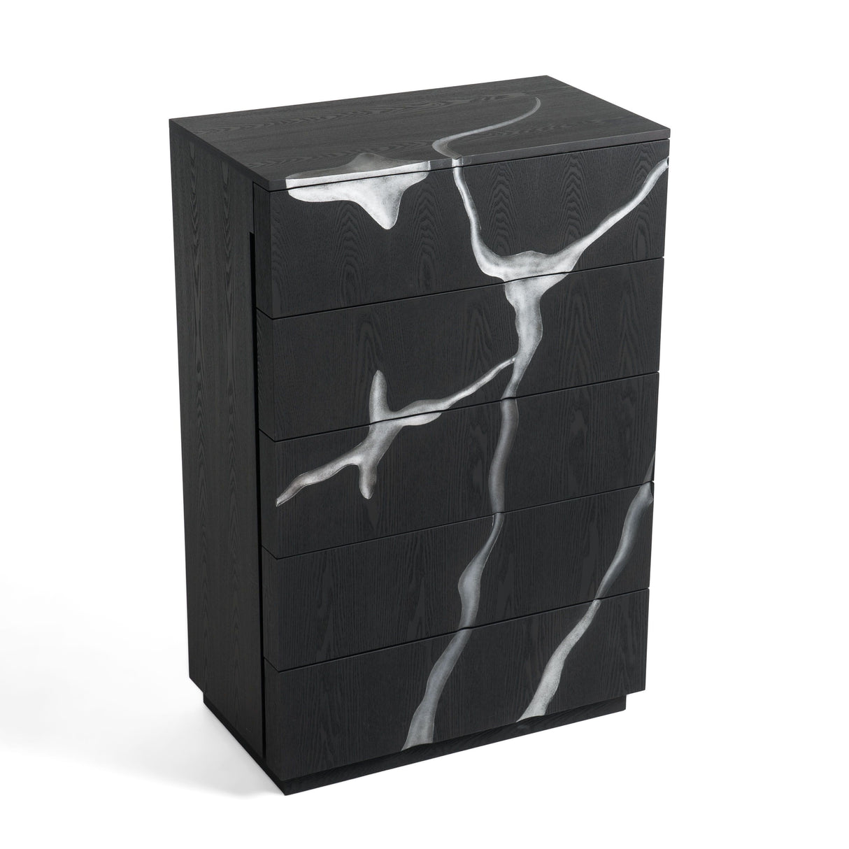 Modrest Aspen - Modern Matte Brown Ash & Silver Chest