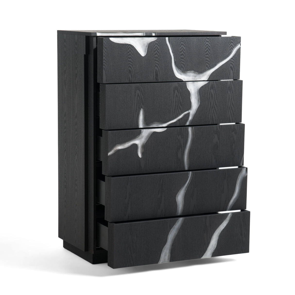 Modrest Aspen - Modern Matte Brown Ash & Silver Chest