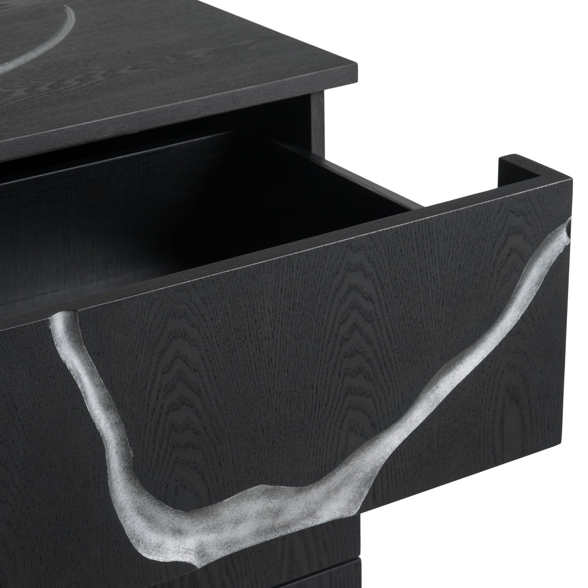 Modrest Aspen - Modern Matte Brown Ash & Silver Chest