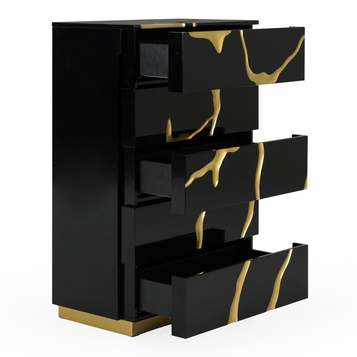 Aspen - Modern Black & Gold Wide Chest - View Image 1
