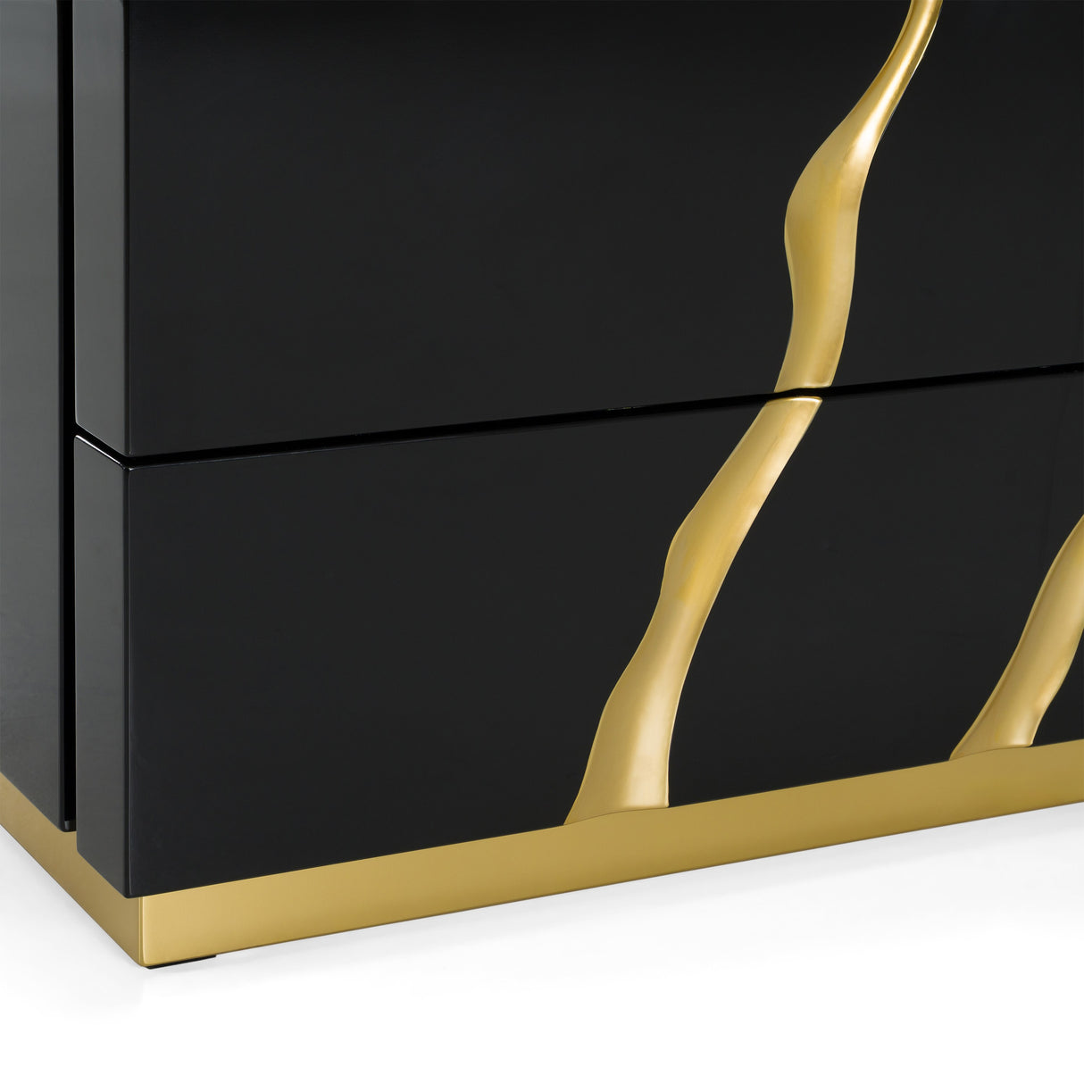 Aspen - Modern Black & Gold Wide Chest - View Image 1