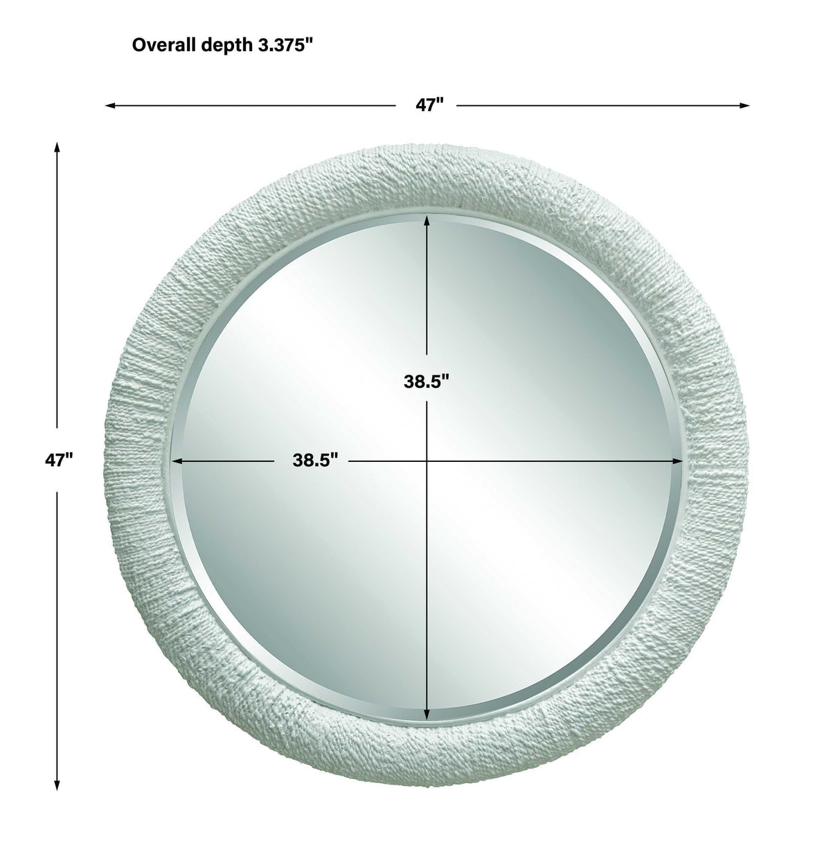 Mariner Round Mirror - White by Uttermost - View 6