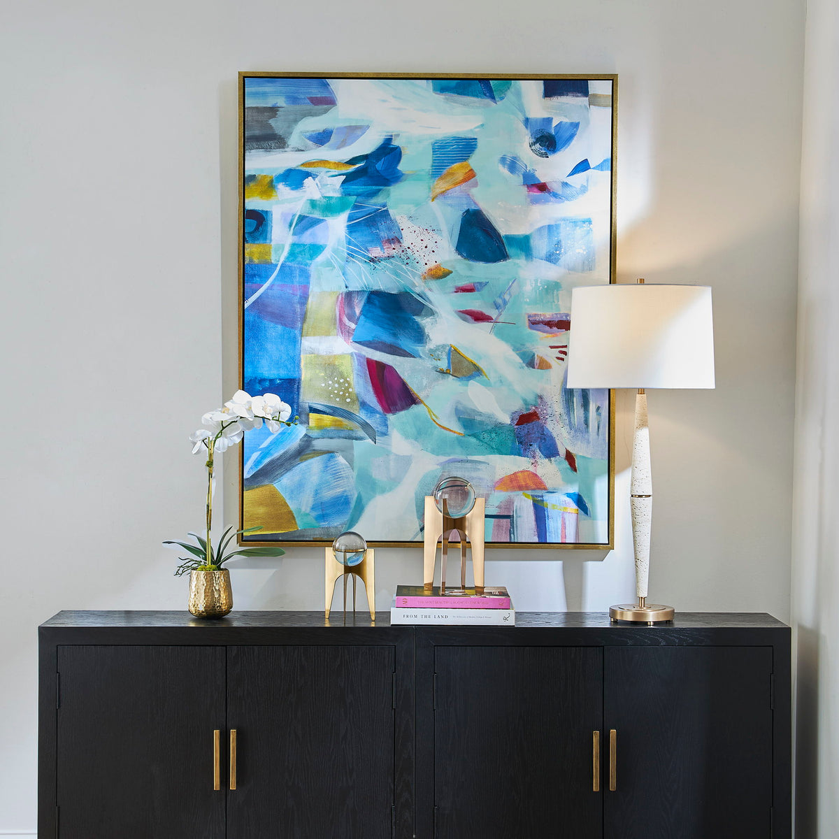 The Story Of Water Abstract Art - Blue by Uttermost - View 2