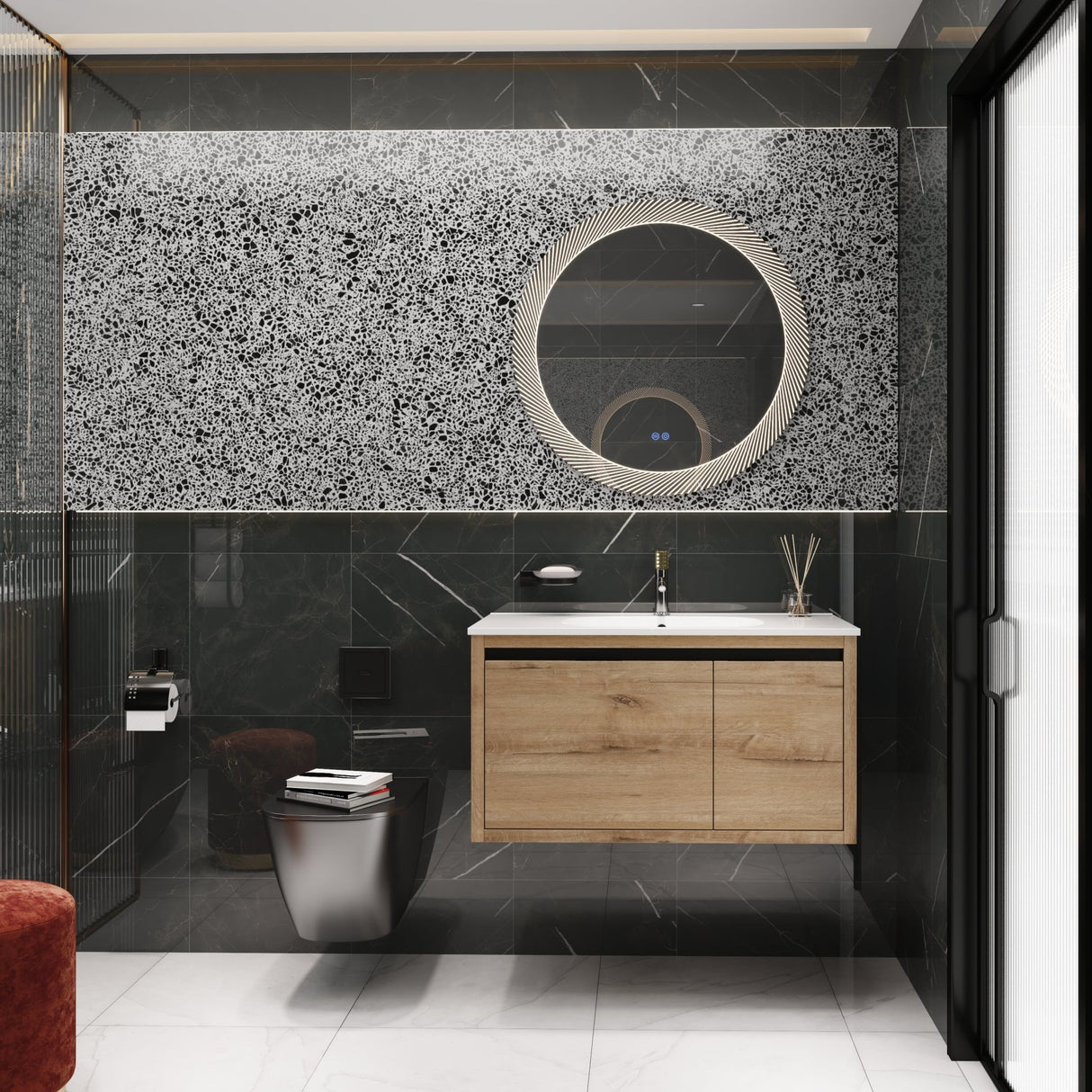 36 Inch Bathroom Vanity With Gel Sink | Home Elegance USA