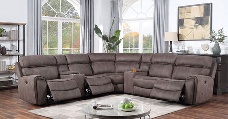 Curtis - Power Sectional - Brown | Home Elegance USA
