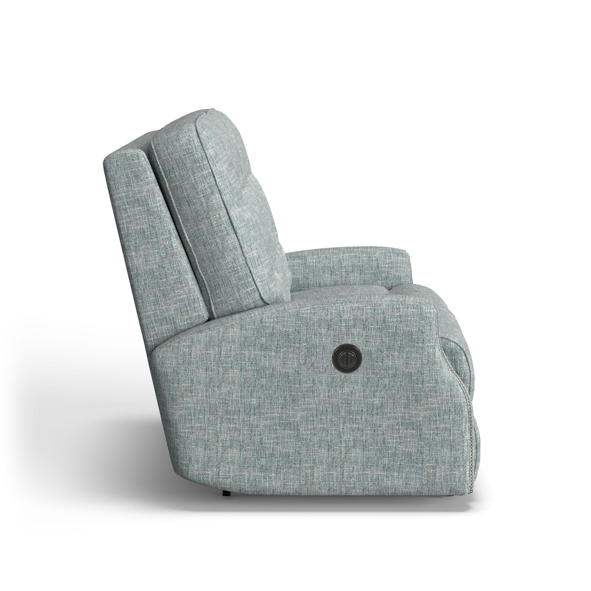 Devon Transitional Fabric Power Reclining Loveseat With Nailhead Trim | Flexsteel