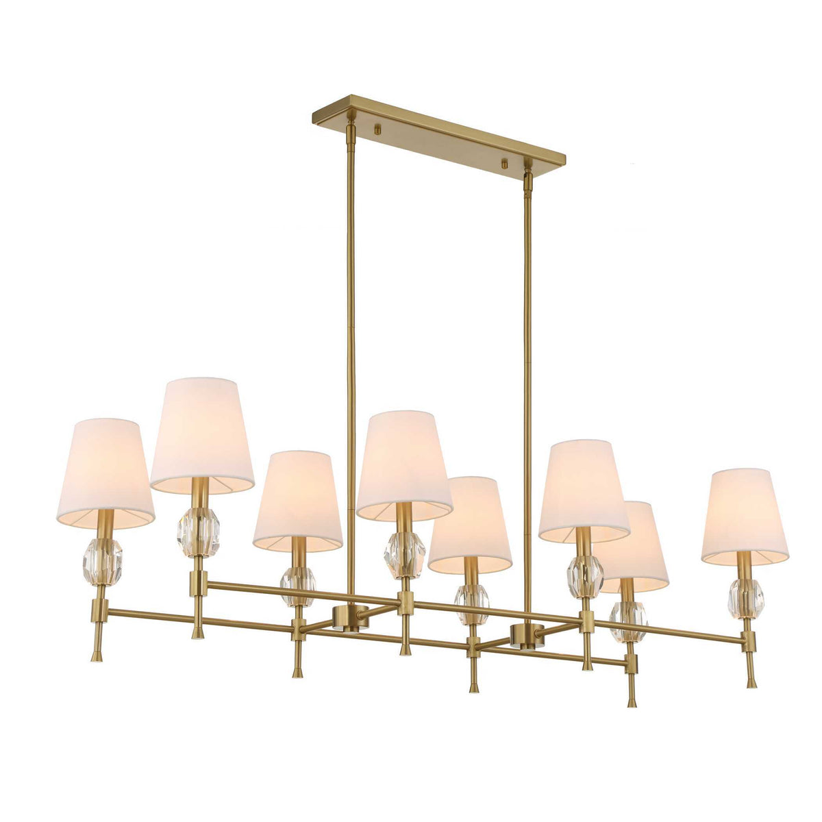 Arques 8 Light Linear Chandelier White / Gold - Gold / White by Uttermost - View 11