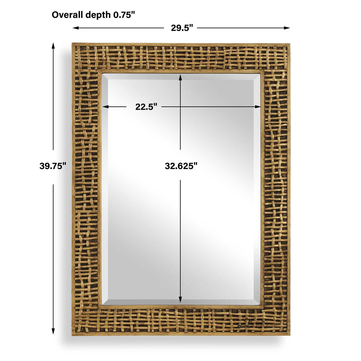 Woven In Time Time Mirror - Gold by Uttermost - View 7