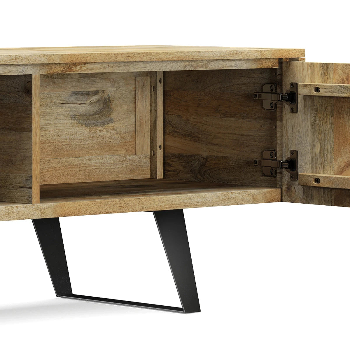 Lowry 72 inch Wide Solid Wood TV Stand in Natural For TVs up to 80 inches - sold by Home Elegance USA