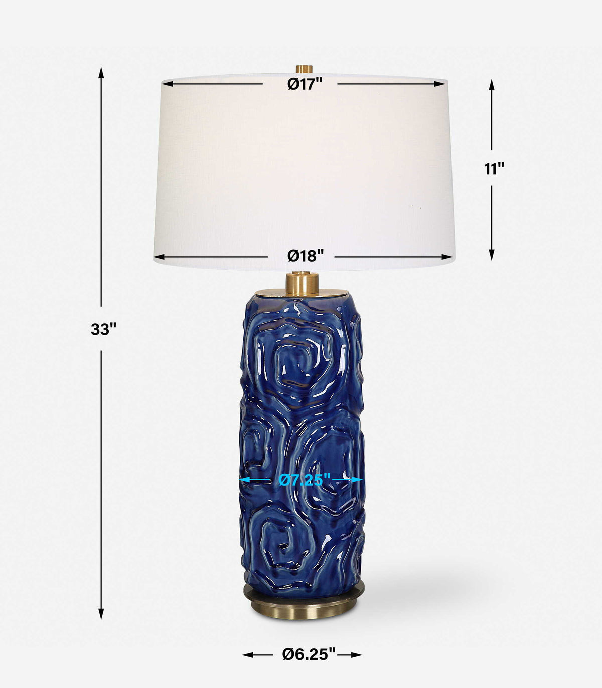 Zade Table Lamp - Blue by Uttermost - View 8