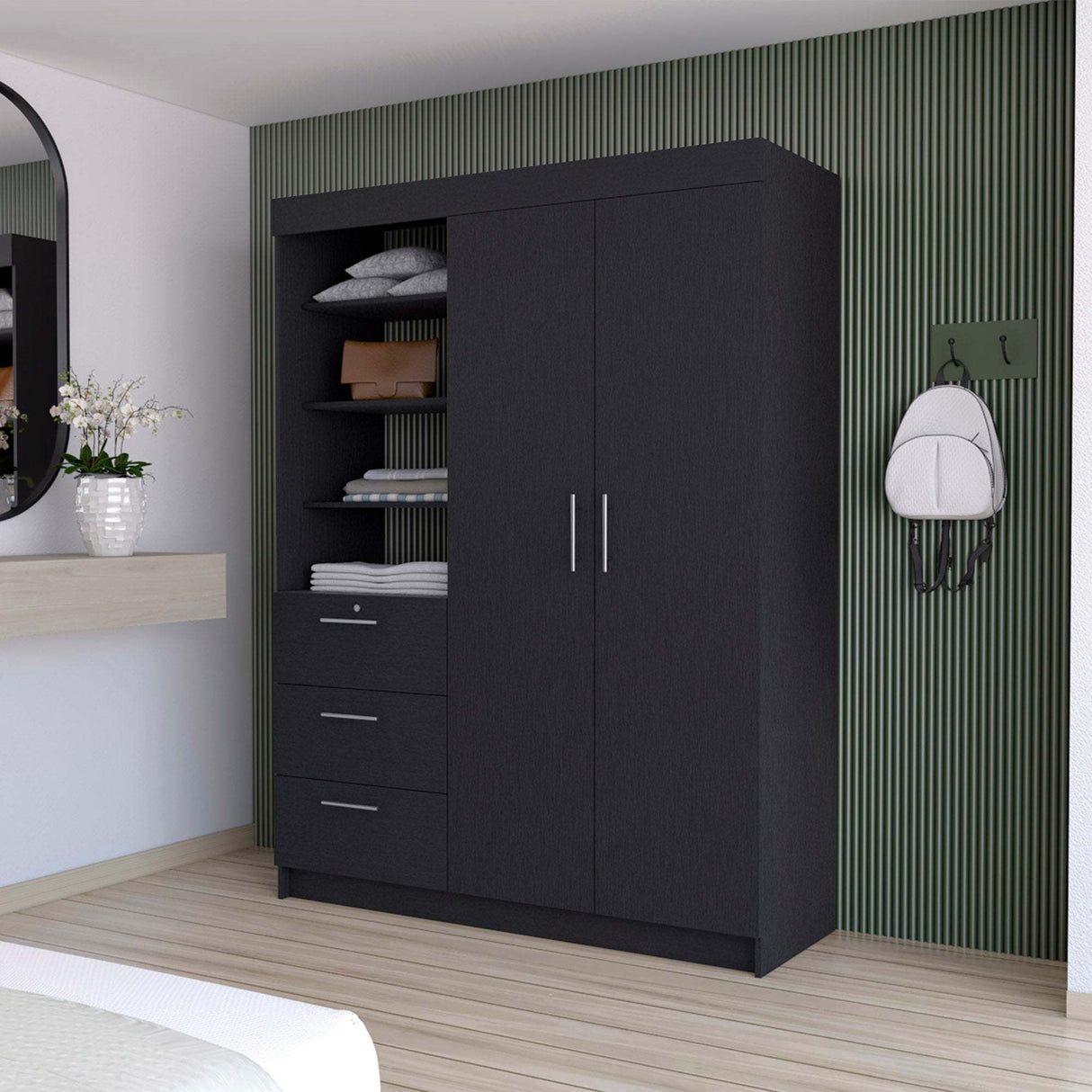 Wenge 3-Drawer Armoire - sold by Home Elegance USA