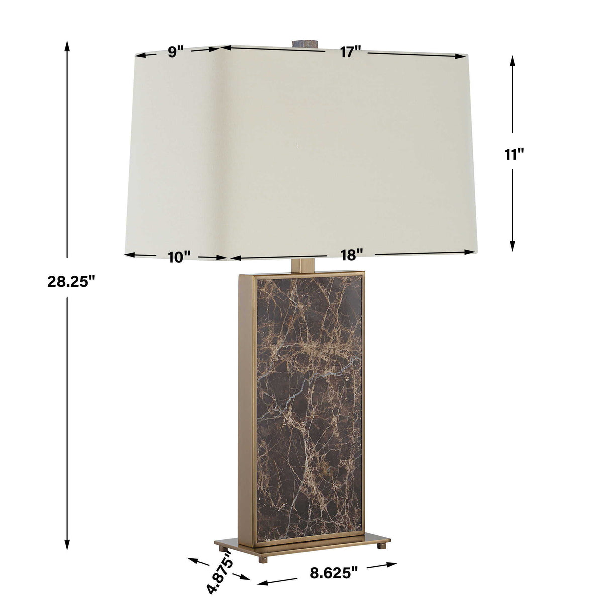 Lafferty Marble Table Lamp - Dark Brown by Uttermost - View 8