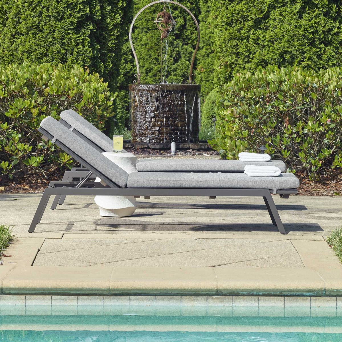 Bea Outdoor Pool Chaise - Black by Uttermost - View 3