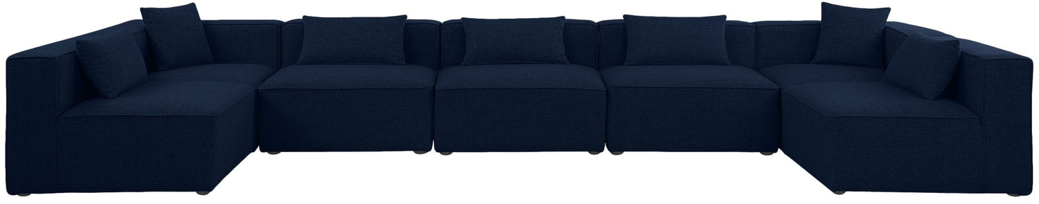 Cube - Modular Sectional 7 Piece - Navy | Home Elegance USA