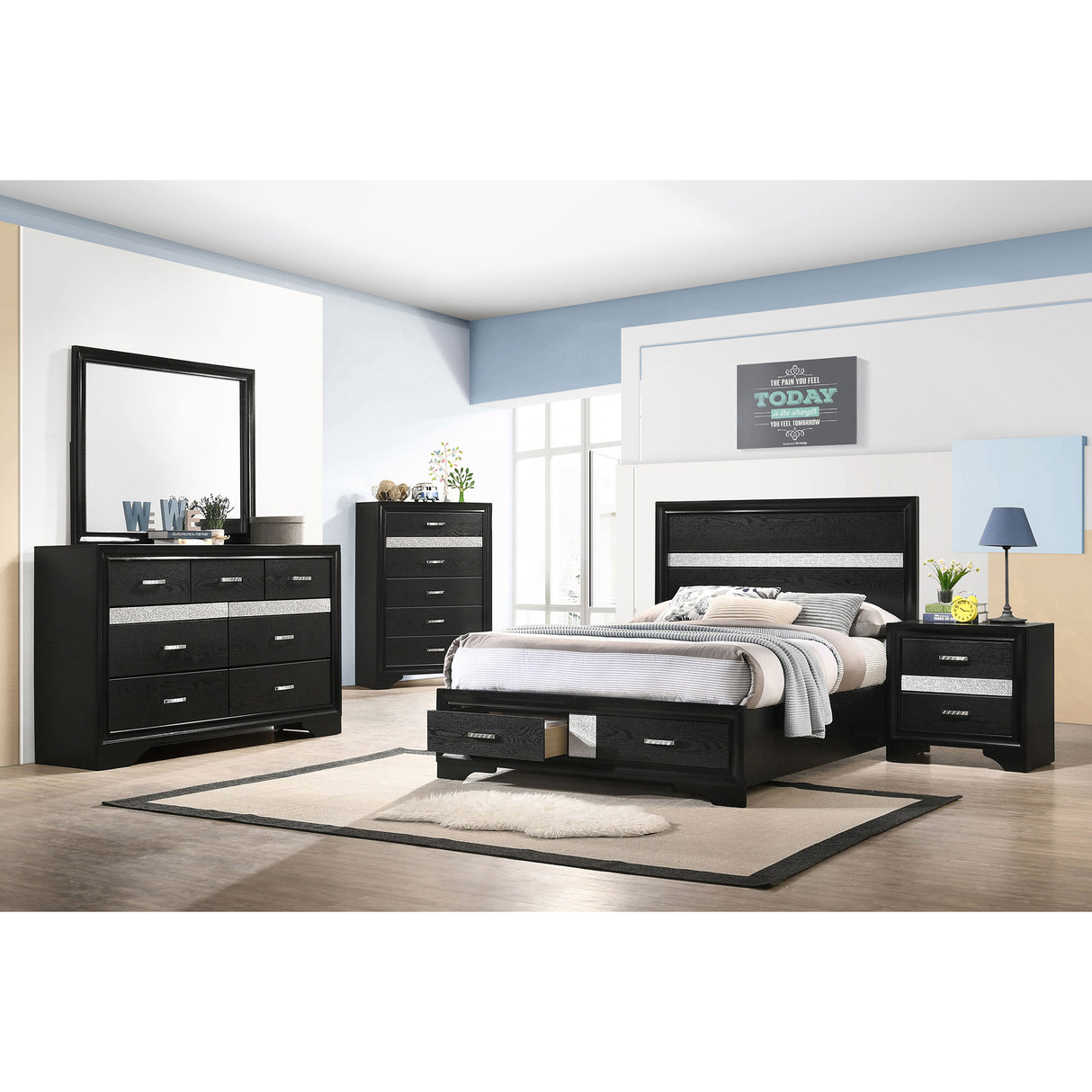 Annie Black 5-piece Full Bedroom Set