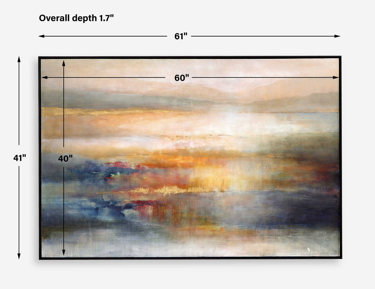 Seafaring Dusk Hand Painted Abstract Art - Beige / Blue by Uttermost - View 7