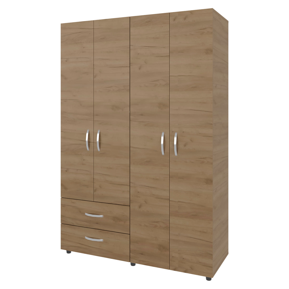 Armoire, 4 Doors, 2 Drawers, 3 Shelves, 70.9' H, Natural Oak - Bedroom - sold by Home Elegance USA