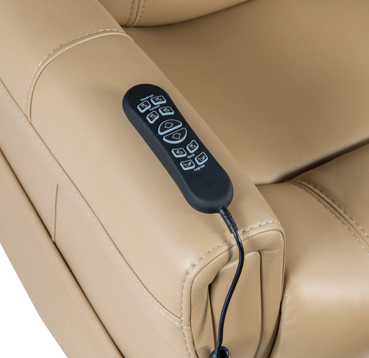 Carroll Power Recliner With Power Headrest, Lumbar & Lift - Beige by Hooker Furniture - View 2