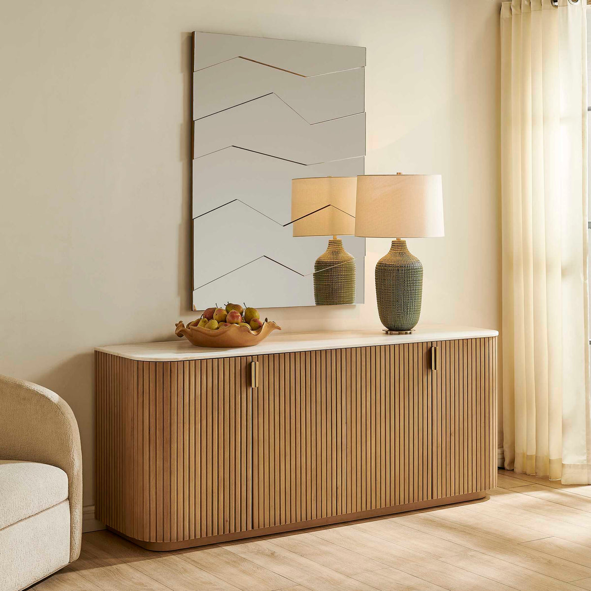 Fracture Segmented Panel Mirror - Gold by Uttermost - View 4