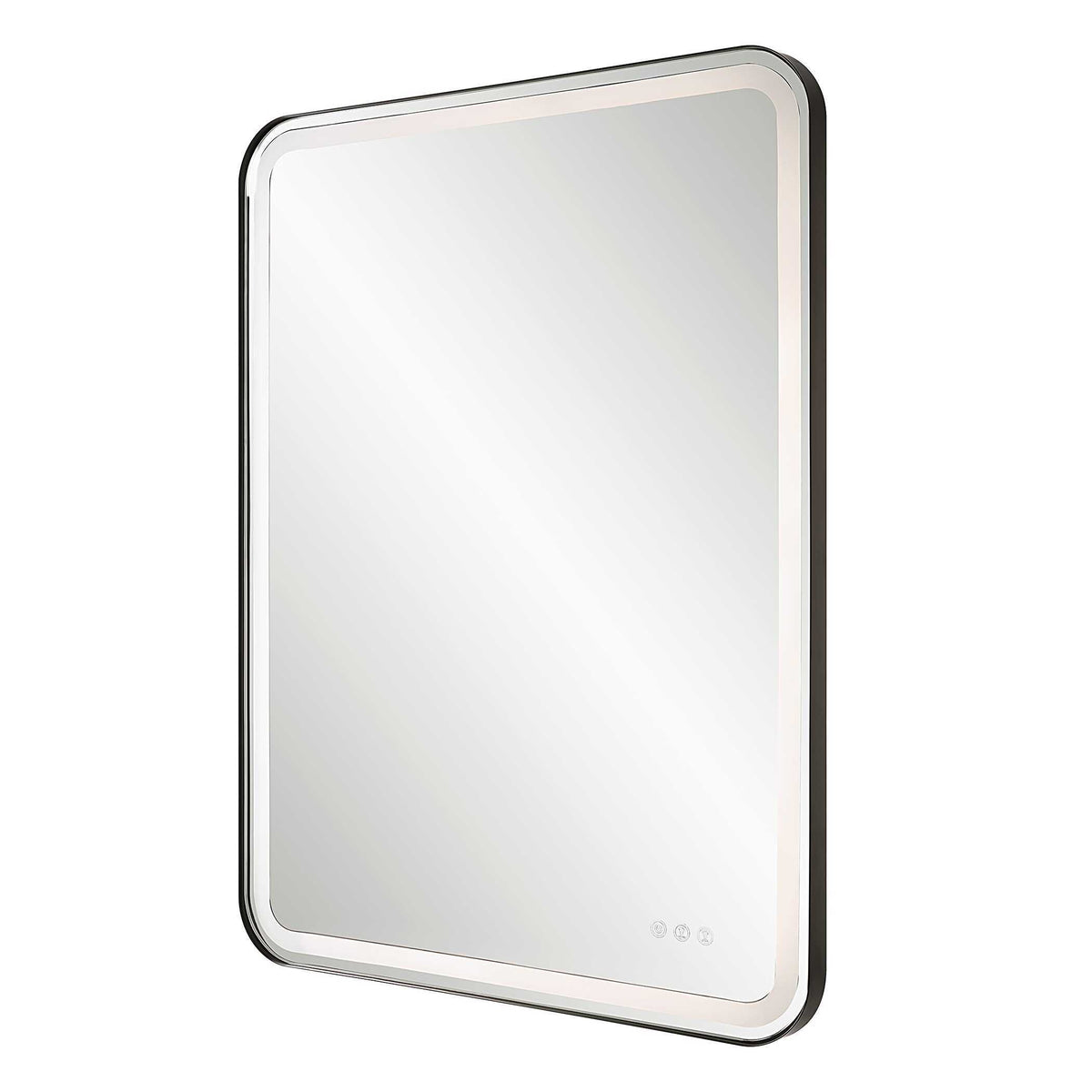 Crofton Lighted Large Mirror - Black by Uttermost - View 4
