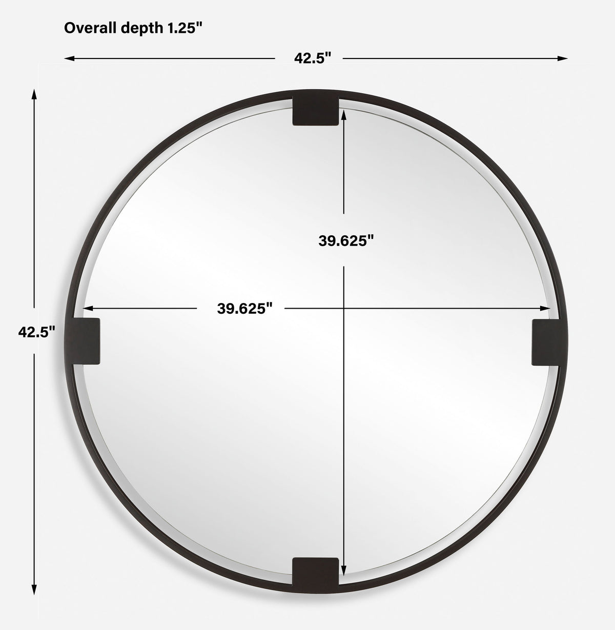 Cornelia Black Round Mirror by Uttermost - View 7