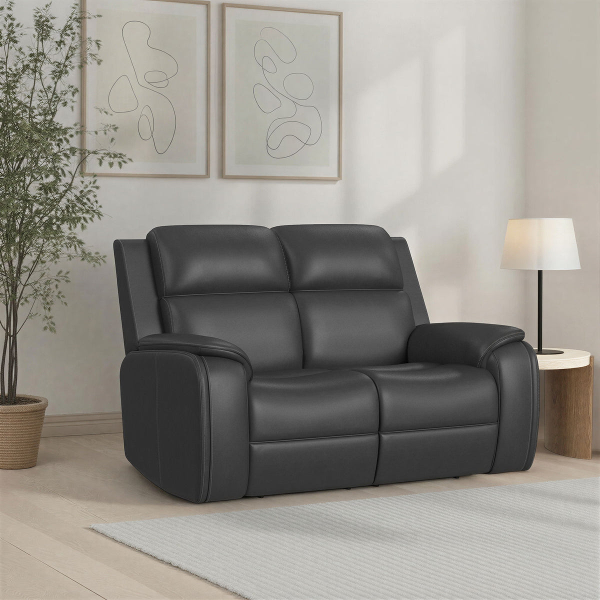 Ziggy Power Reclining Loveseat With Power Headrest, Lumbar, Heat & Massage - Iron | Flexsteel