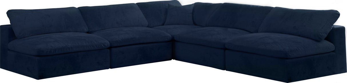 Cozy - Modular Sectional Cloud 5 Piece - Navy - Fabric | Home Elegance USA