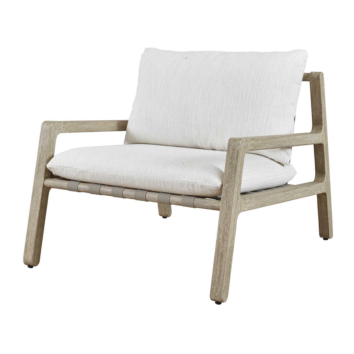 Strapped Outdoor Lounge Chair - Light Brown / Light Gray by Uttermost - View 7
