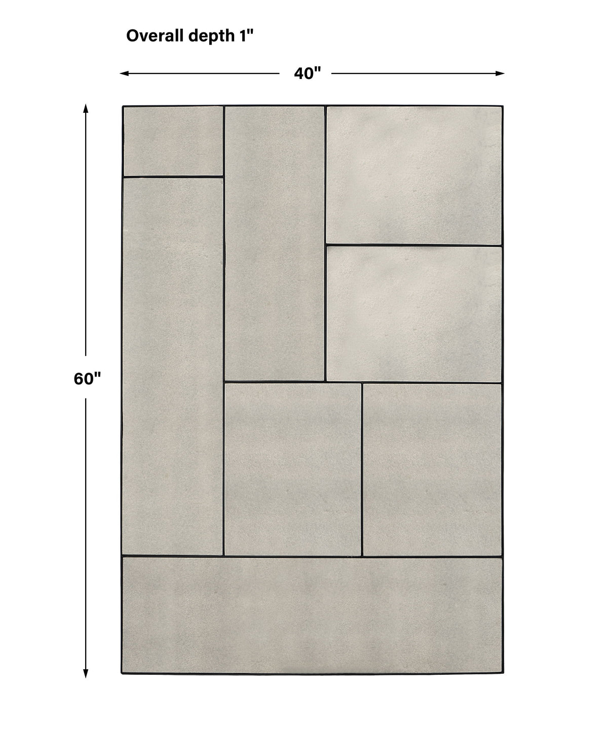 Puzzle Piece Oversized Mirror - Black by Uttermost - View 7