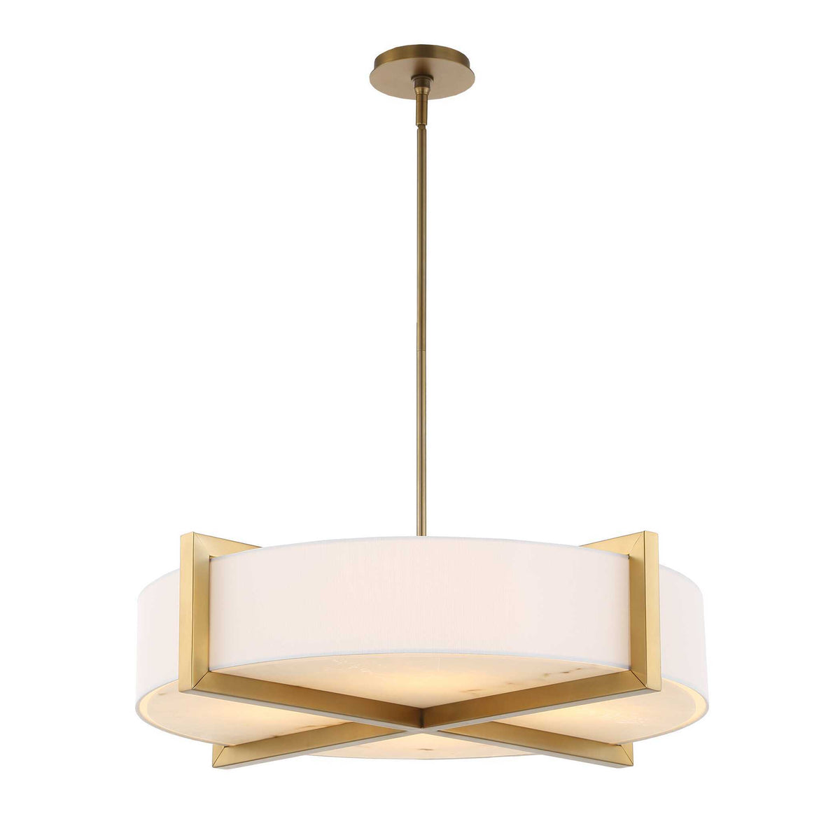 Cresson 4 Light Drum Pendant White / Gold - Gold / White by Uttermost - View 10