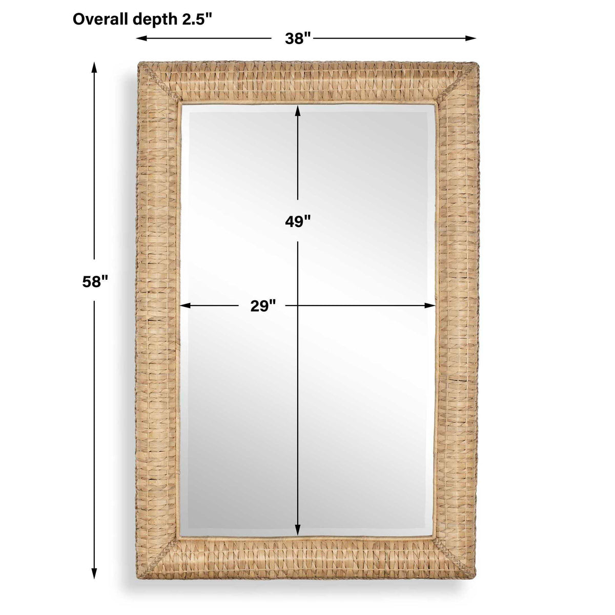 Twisted Seagrass Large Mirror Woodtone - Light Brown by Uttermost - View 7