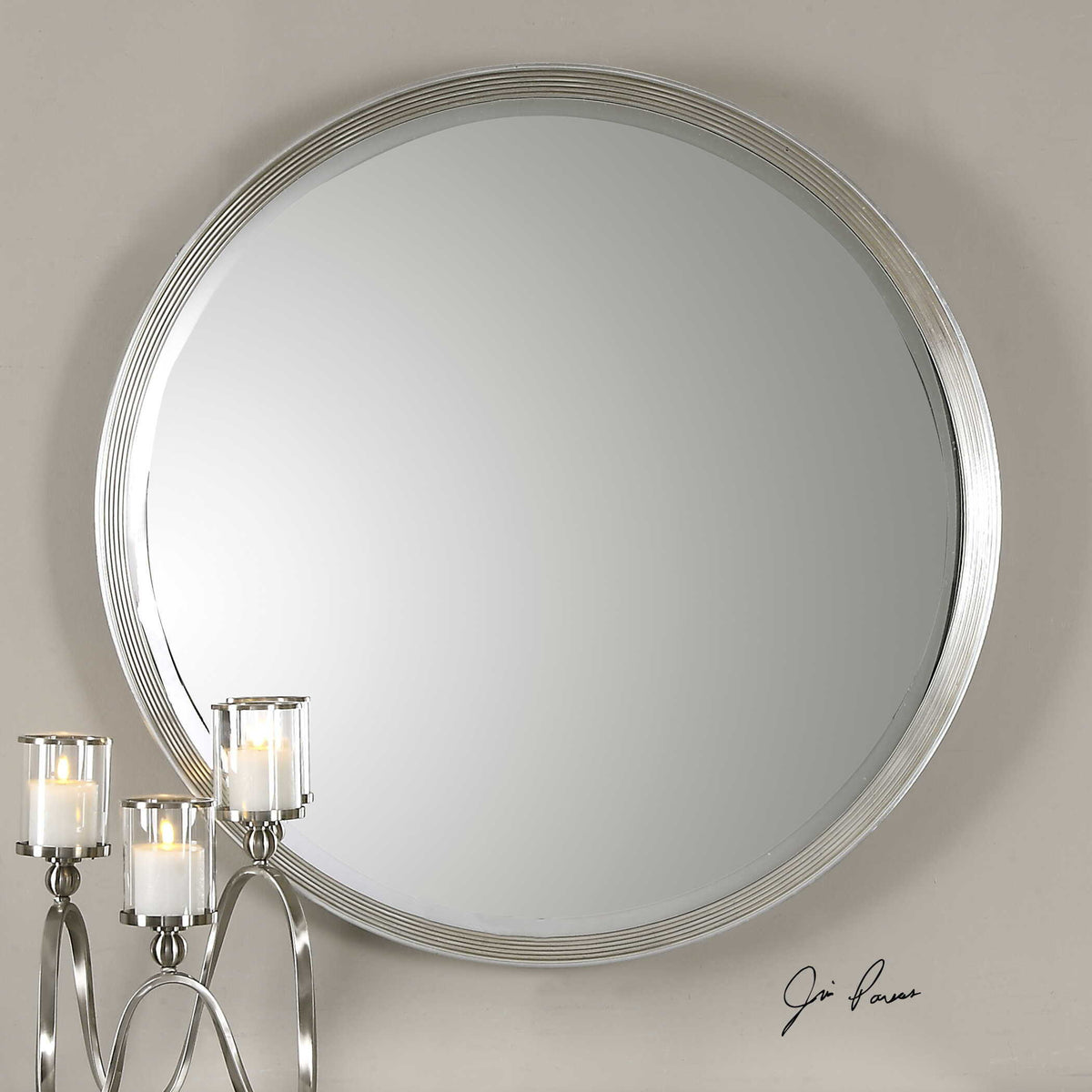 Serenza Round Mirror - Silver by Uttermost - View 3