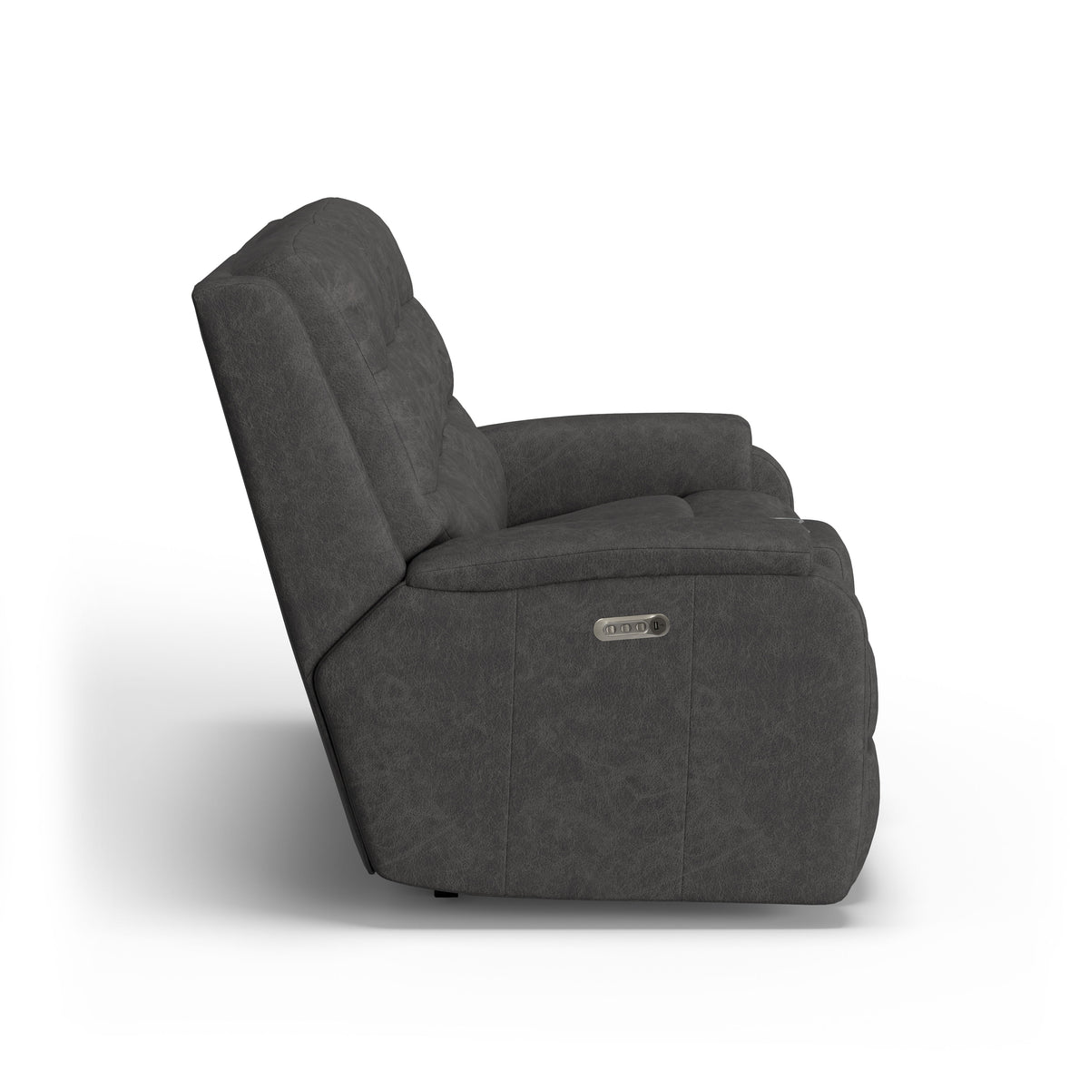 Arlo Transitional Leather Power Reclining Loveseat With Console & Power Headrests & Lumbar | Flexsteel