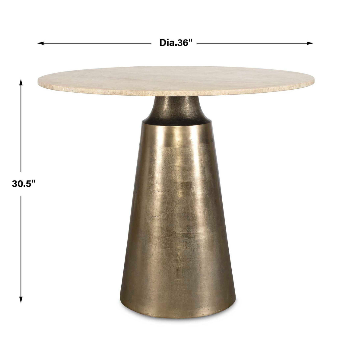 Midsummer Indoor-Outdoor Bistro Table Brass - Bronze / Beige by Uttermost - View 4