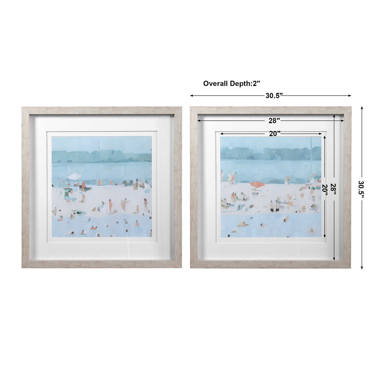Sea Glass Sandbar Framed Prints (Set of 2) - Light Blue by Uttermost - View 6