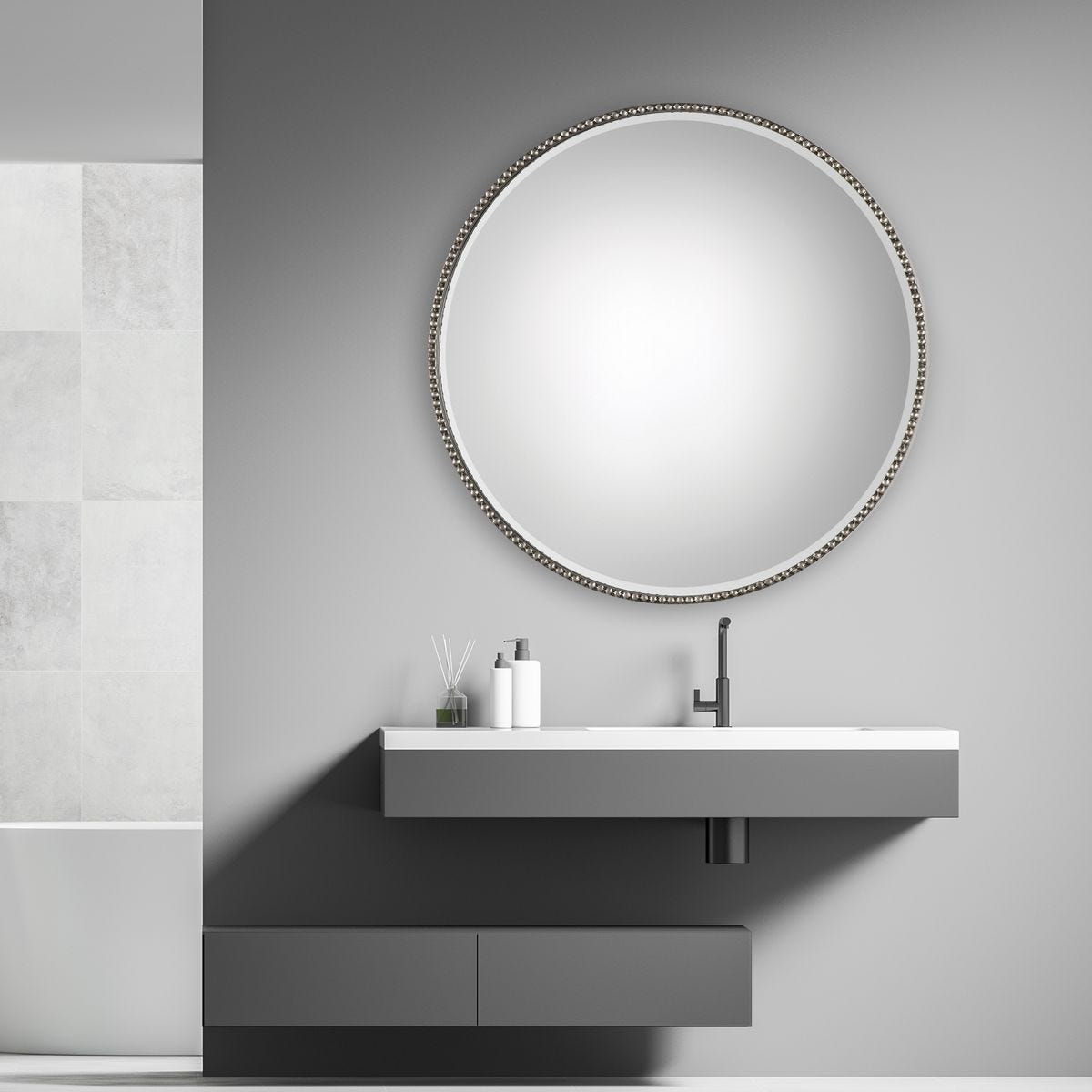 Stefania Beaded Round Mirror | Uttermost - sold by Home Elegance USA