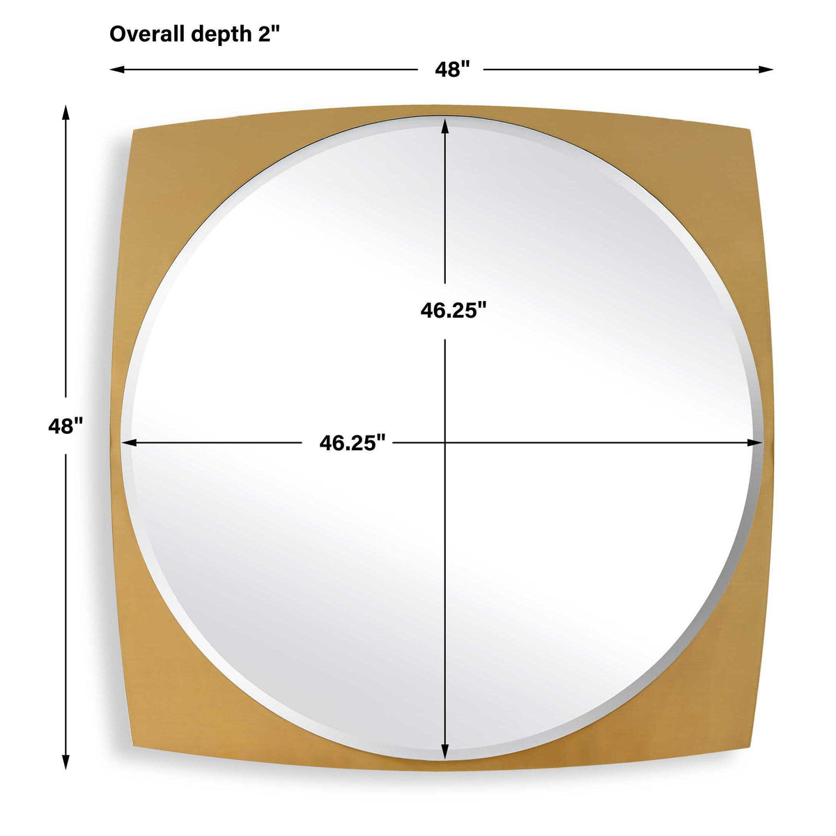 Neilia Round Mirror Brass - Gold by Uttermost - View 7