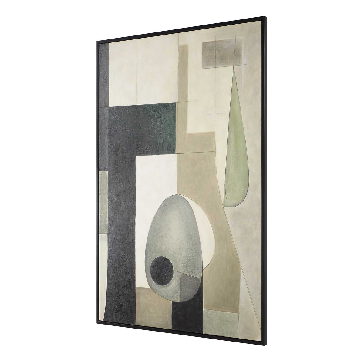 Fair Trade Geometric Abstract Art Black / Brown / Gray / Green - Black / Light Brown by Uttermost - View 3
