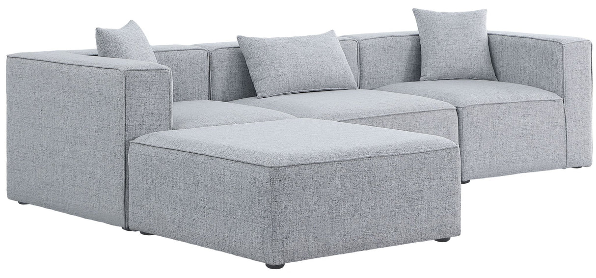 Cube - Modular Sectional 4 Piece - Gray - Fabric | Home Elegance USA